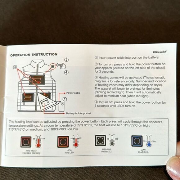 Lychee Heated Vest Unisex with Power Bank Black with Purple Trim Size L NEW - Picture 10 of 14